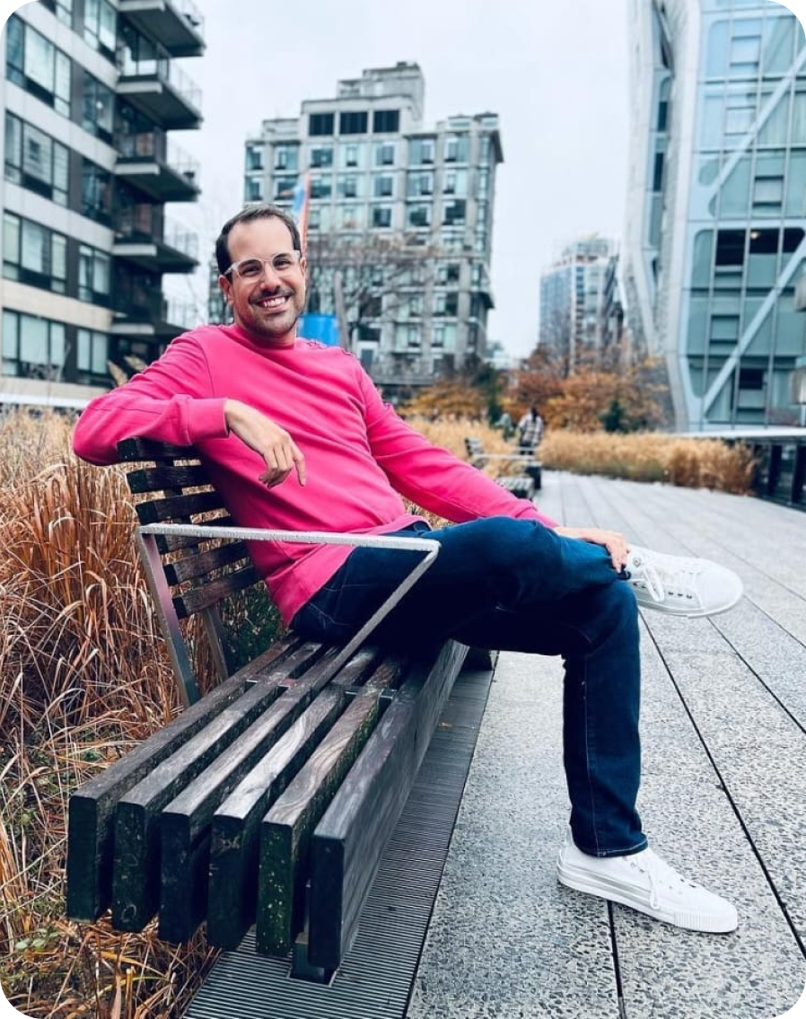 Shawn Christopher Orser sitting on bench